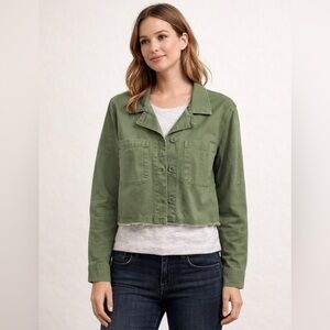 Sanctuary Jacket Green Cropped Lightweight Utility Button-Up Women's Size Medium